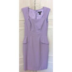 White House Black Market Size 2 Purple Lavender Peplum Sheath Dress Pencil Fit